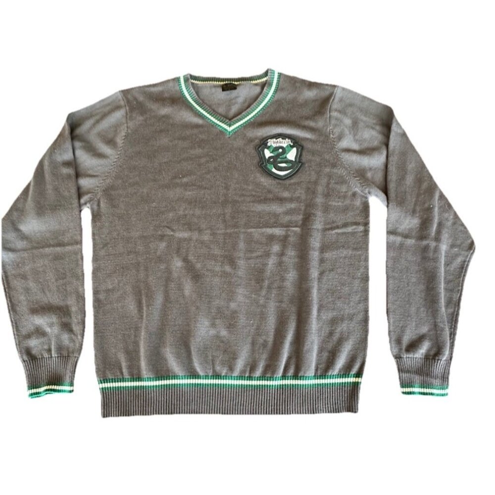 Wizarding World Of Harry Potter Unisex Slytherin Patch Cardigan Sweater Sz M